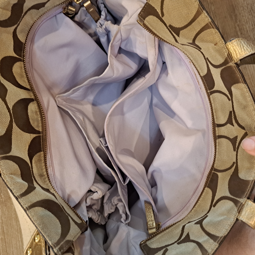 Coach Signature Brown and Gold Tote Bag - Picture 8 of 8